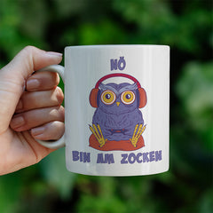 Eule Nö bin am zocken Lustige Kaffeetassee online kaufen Geschenkidee