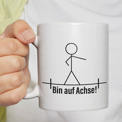 Strichmännchen Ich bin auf Achse Lustige Kaffeetassee online kaufen Geschenkidee