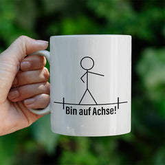 Strichmännchen Ich bin auf Achse Lustige Kaffeetassee online kaufen Geschenkidee