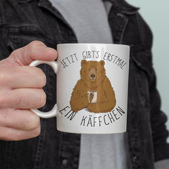 Jetzt gibts erstmal ein Käffchen Bär 3 Lustige Kaffeetassee online kaufen Geschenkidee