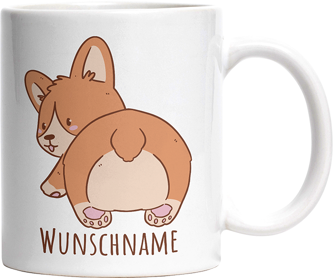 Corgi Popo Kaffee Personalisierbar Name Witzige Tasse kaufen Geschenk