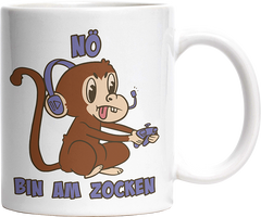 Affe Nö bin am zocken Witzige Tasse kaufen Geschenk