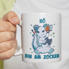 Axolotl Nö bin am zocken Lustige Kaffeetassee online kaufen Geschenkidee