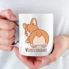 Corgi Popo Kaffee Personalisierbar Name Lustige Kaffeetassee online kaufen Geschenkidee