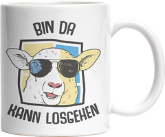 Bin da kann losgehen Schaaf Witzige Tasse kaufen Geschenk