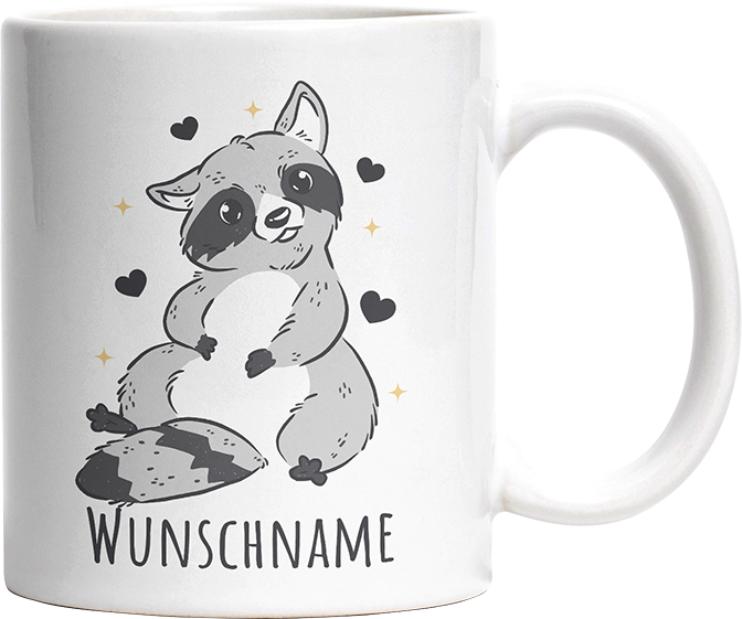 Waschbär Personalisierbar Name Witzige Tasse kaufen Geschenk