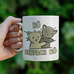 Nö Einfach Nö Katzen Ohrfeige Lustige Kaffeetassee online kaufen Geschenkidee