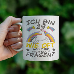 Ich bin 29 Einhorn 2 Lustige Kaffeetassee online kaufen Geschenkidee