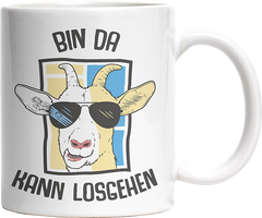 Bin da kann losgehen Ziege Witzige Tasse kaufen Geschenk