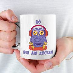 Eule Nö bin am zocken Lustige Kaffeetassee online kaufen Geschenkidee