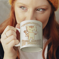 Tschuldigung reagiere allergisch auf Dummheit Katze 1 Lustige Kaffeetassee online kaufen Geschenkidee