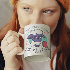 Jetzt gibts erstmal ein Käffchen Schaaf Lustige Kaffeetassee online kaufen Geschenkidee