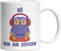 Eule Nö bin am zocken Witzige Tasse kaufen Geschenk