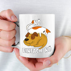 Nö Einfach Nö Hund Katze schlafen Lustige Kaffeetassee online kaufen Geschenkidee