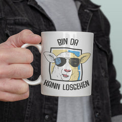 Bin da kann losgehen Schaaf Lustige Kaffeetassee online kaufen Geschenkidee