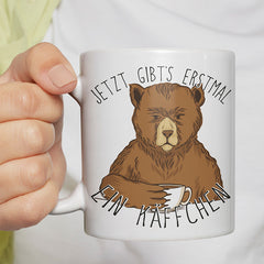 Jetzt gibts erstmal ein Käffchen Bär 1 Lustige Kaffeetassee online kaufen Geschenkidee
