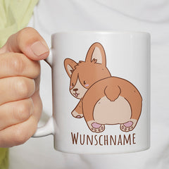 Corgi Popo Kaffee Personalisierbar Name Lustige Kaffeetassee online kaufen Geschenkidee
