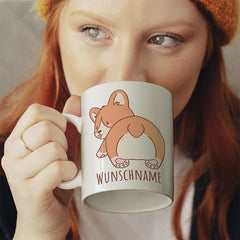 Corgi Popo Kaffee Personalisierbar Name Lustige Kaffeetassee online kaufen Geschenkidee