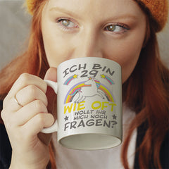 Ich bin 29 Einhorn 2 Lustige Kaffeetassee online kaufen Geschenkidee
