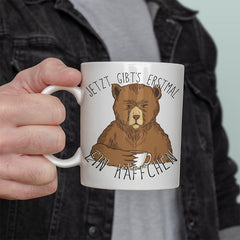 Jetzt gibts erstmal ein Käffchen Bär 1 Lustige Kaffeetassee online kaufen Geschenkidee
