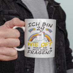 Ich bin 29 Einhorn 2 Lustige Kaffeetassee online kaufen Geschenkidee