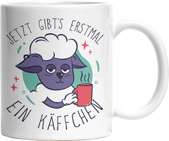 Jetzt gibts erstmal ein Käffchen Schaaf Witzige Tasse kaufen Geschenk