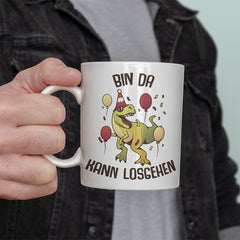 Bin da kann losgehen T Rex 2 Lustige Kaffeetassee online kaufen Geschenkidee