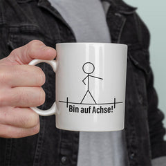 Strichmännchen Ich bin auf Achse Lustige Kaffeetassee online kaufen Geschenkidee