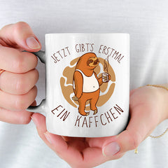 Jetzt gibts erstmal ein Käffchen Faultier 4 Lustige Kaffeetassee online kaufen Geschenkidee