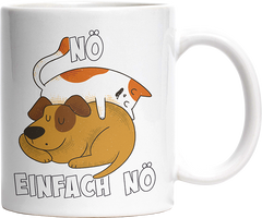 Nö Einfach Nö Hund Katze schlafen Witzige Tasse kaufen Geschenk