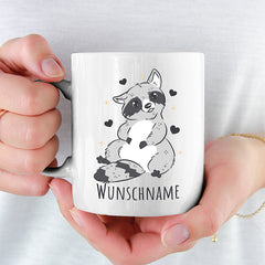 Waschbär Personalisierbar Name Lustige Kaffeetassee online kaufen Geschenkidee