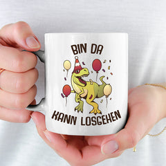 Bin da kann losgehen T Rex 2 Lustige Kaffeetassee online kaufen Geschenkidee