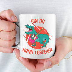 Bin da kann losgehen T Rex 1 Lustige Kaffeetassee online kaufen Geschenkidee