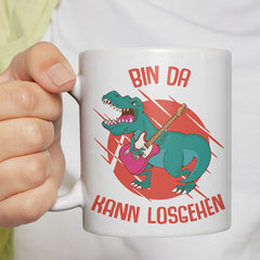 Bin da kann losgehen T Rex 1 Lustige Kaffeetassee online kaufen Geschenkidee