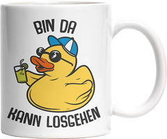 Bin da kann losgehen Badeentchen Witzige Tasse kaufen Geschenk