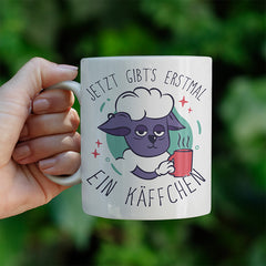 Jetzt gibts erstmal ein Käffchen Schaaf Lustige Kaffeetassee online kaufen Geschenkidee
