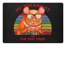 Zeigt susser hamster cooler spruch mein therapeut hat fell und pfoten retrochic fussmatte in Farbe Royal Blau