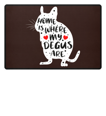 Zeigt home is where my degus are mug fussmatte in Farbe Navy