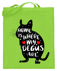 Zeigt funny adorable degu saying rodent jutebeutel mit langen henkeln 1 in Farbe Pink