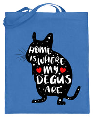 Süßer Octodon Degu Spruch | Jutebeutel in Blau in Größe 38cm-42cm