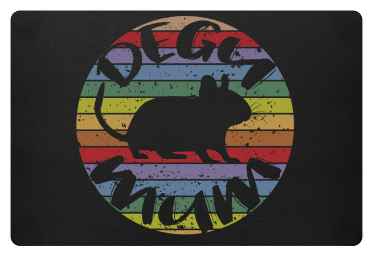 DEGU MUM | Vintage Saying | Fußmatte in Black in Größe 60x40cm