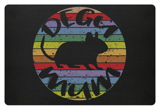 DEGU MUM | Vintage Saying | Fußmatte in Black in Größe 60x40cm