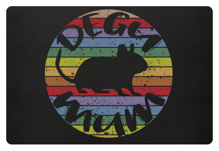 DEGU MUM | Vintage Saying | Fußmatte in Black in Größe 60x40cm