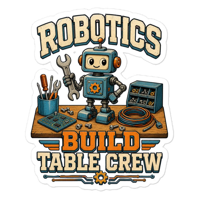 Sticker Robotik Bau Tisch Crew Aufkleber Produktbild 1