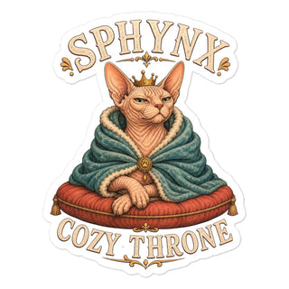 Sticker Sphynx Gemütlicher Thron Aufkleber Produktbild 1