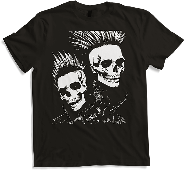 Anarchy Fan Skull with Mohawk Crazy Antisocial Punk