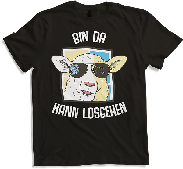 Produktbild von T-Shirt Bin da kann losgehen Schaf Lustiger Cooler Party Spruch