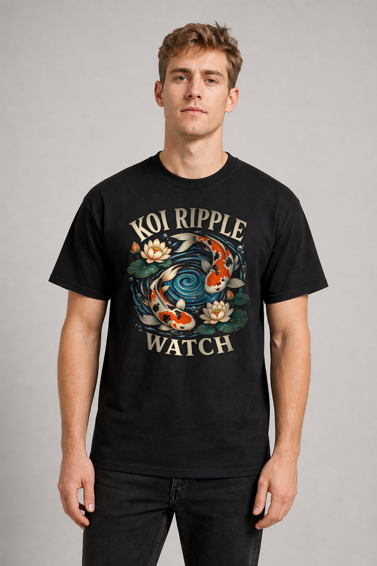 AI Model ai_male Koi Wellen Beobachtung T-Shirt