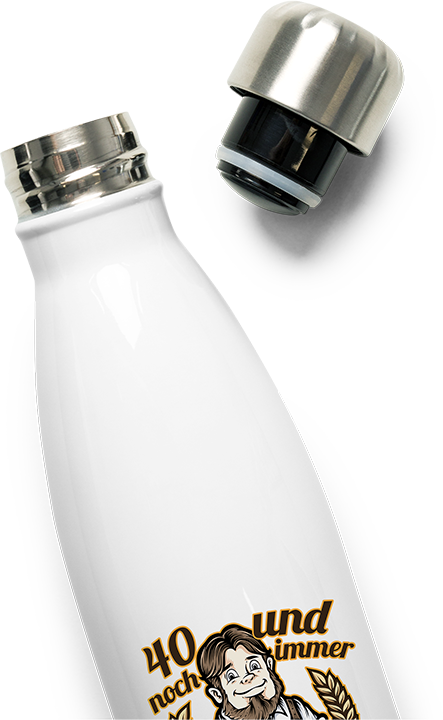 Produktbild vom Oberteil der Thermoflasche 40. Geburtstag Party Herren Lustiger Bier Spruch Biertrinker