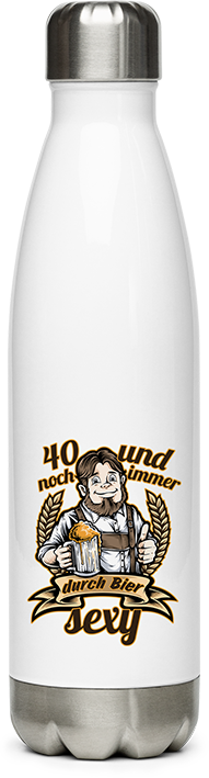 Produktbild von Edelstahlflasche 40. Geburtstag Party Herren Lustiger Bier Spruch Biertrinker